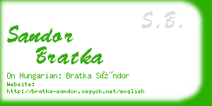 sandor bratka business card